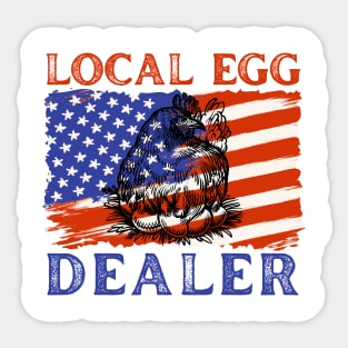 American Flag Local Egg Dealer Chicken Sticker